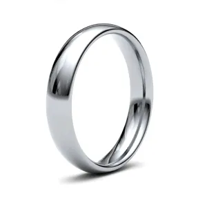 18ct White Gold Traditional Court 4mm Medium Weight Polished Ladies Wedding Ring