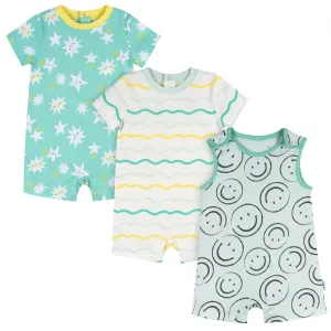 3-Pack Baby Neutral Smiles Rompers Gerber Childrenswea