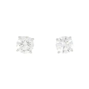 9ct White Gold 0.82cts Lab Created Brilliant Cut Diamond Solitaire Stud Earrings