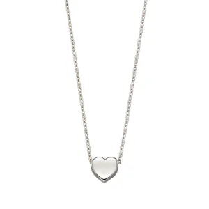 9ct White Gold Heart Necklace GN308
