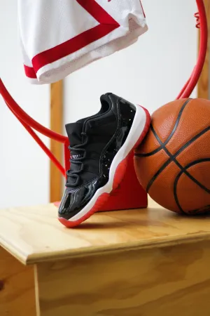 AIR JORDAN 11 RETRO LOW "BLACK/VARSITY RED-WHITE"