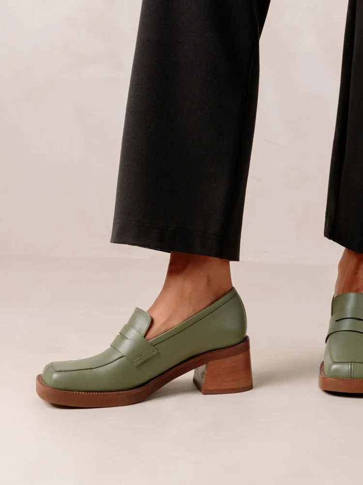 Alohas Roxanne Heeled Loafers Dusty Olive