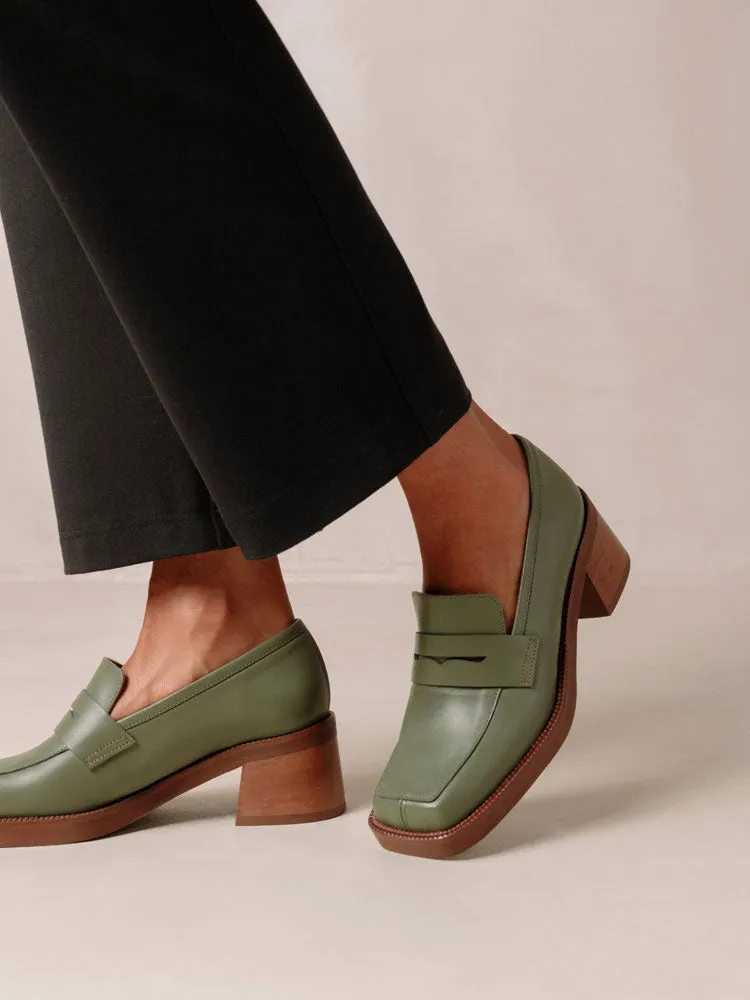 Alohas Roxanne Heeled Loafers Dusty Olive