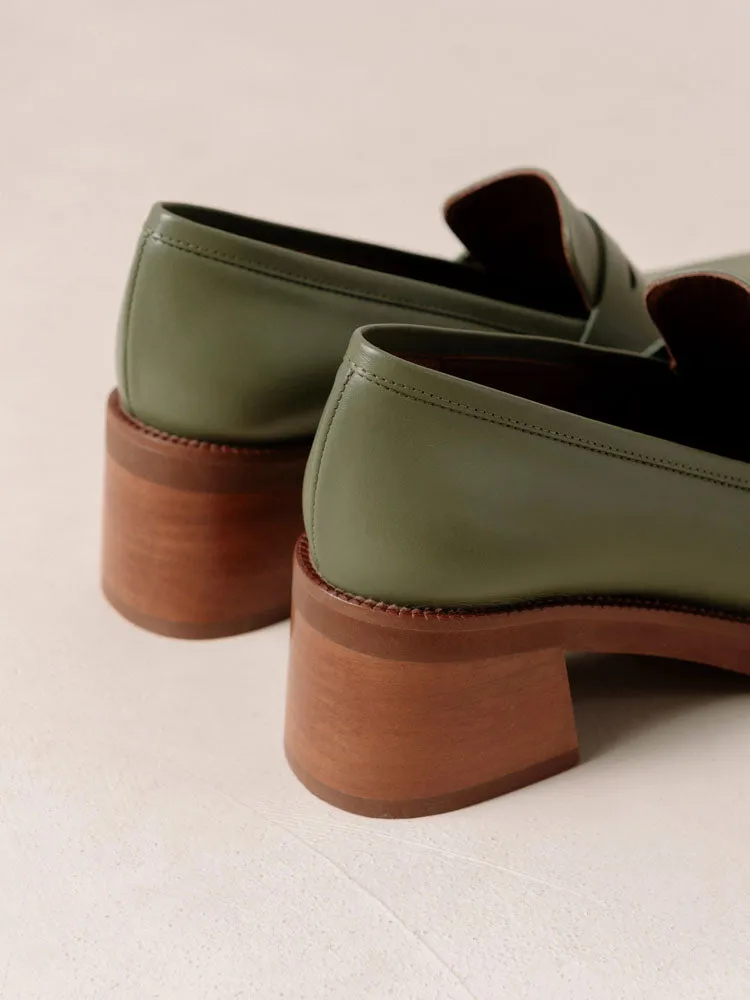 Alohas Roxanne Heeled Loafers Dusty Olive