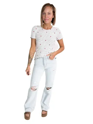 Aster Embroidered Heart Tee