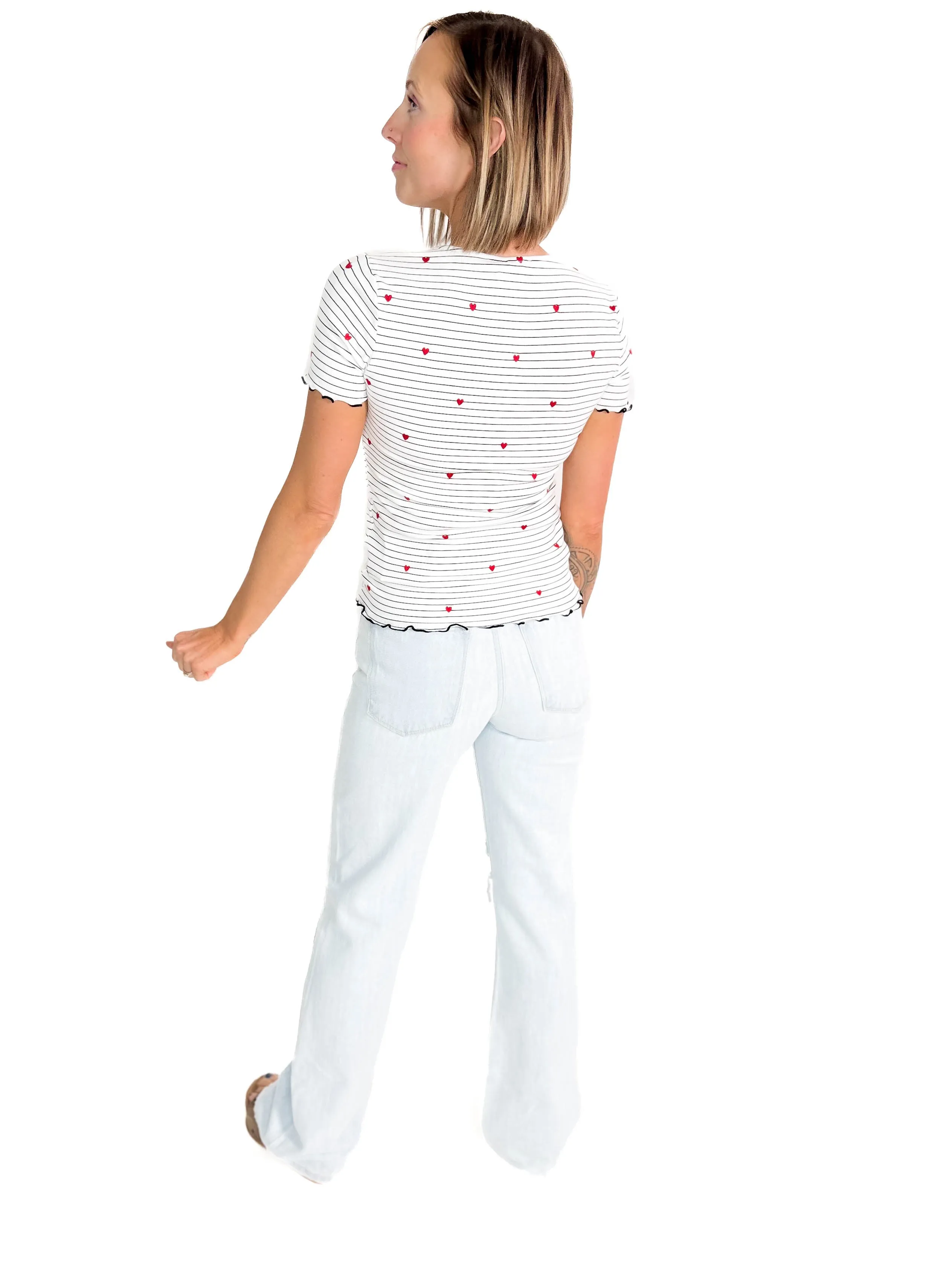 Aster Embroidered Heart Tee