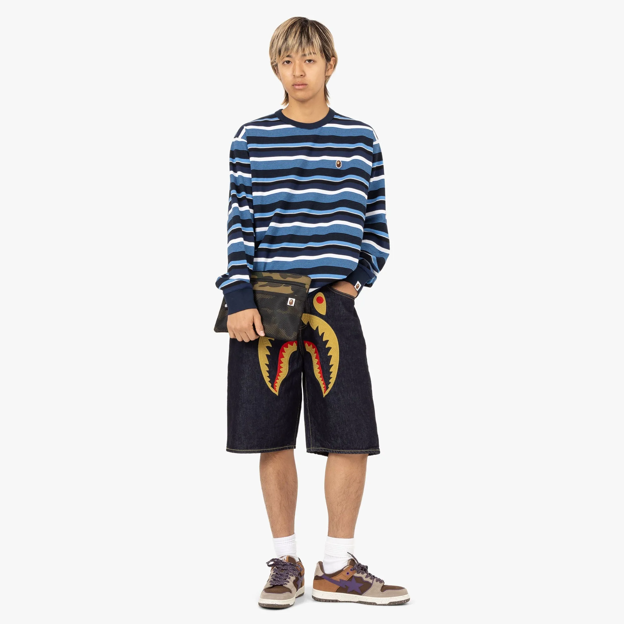 BAPE Head One Point Hoop Long Sleeve / Navy