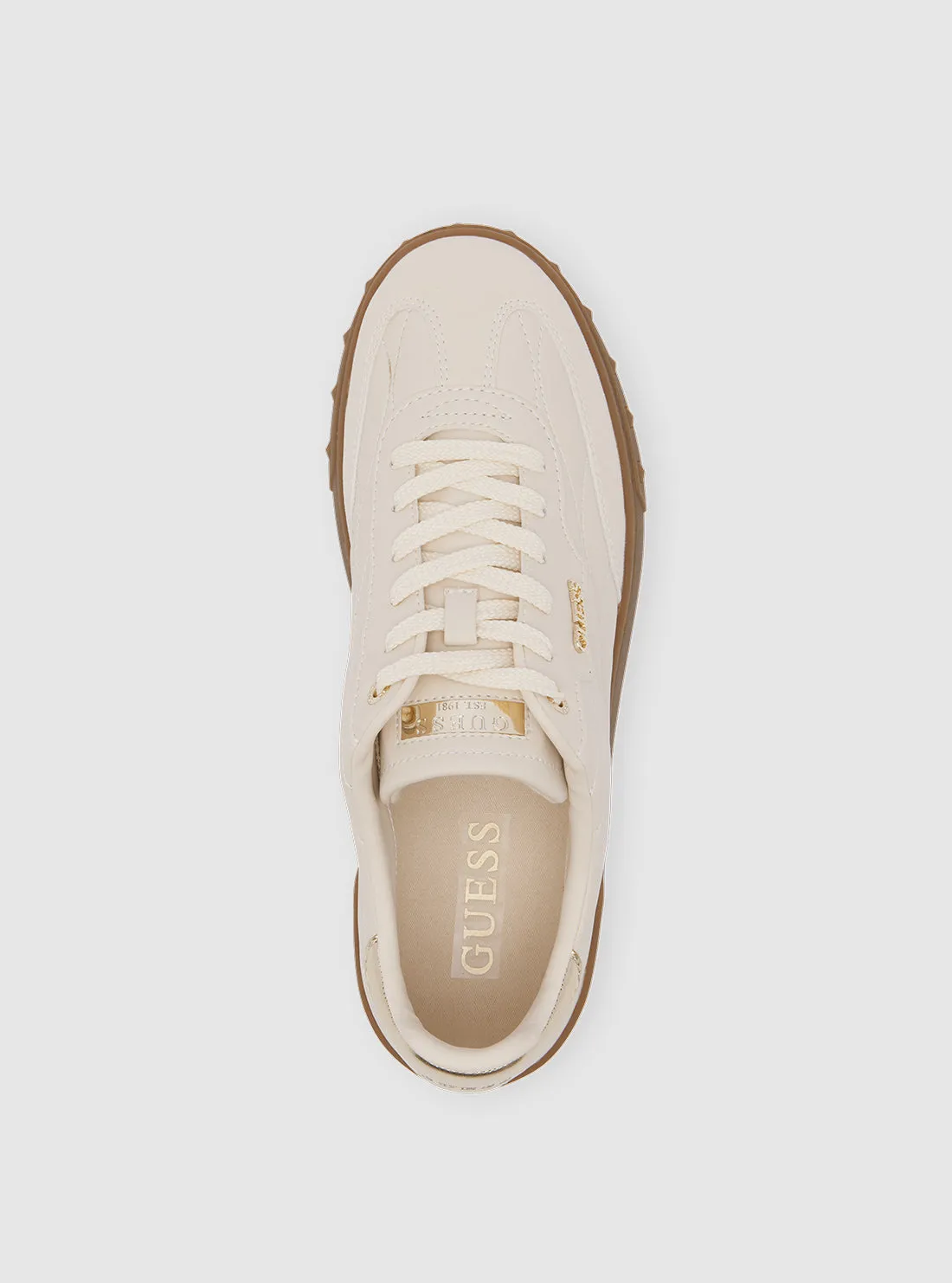Beige Iquilt Low-Top Sneaker Guess