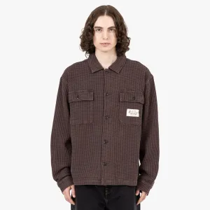 Brain Dead Waffle Button Front Shirt / Chocolate