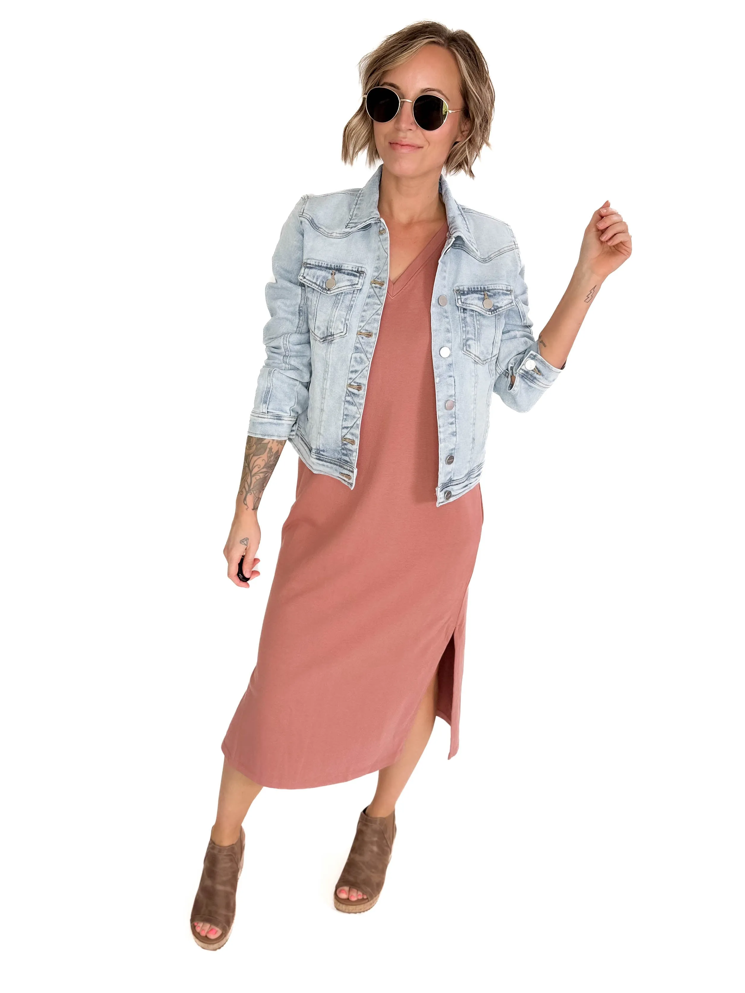 Briar V-Neck Midi Tank Dress- SIENNA