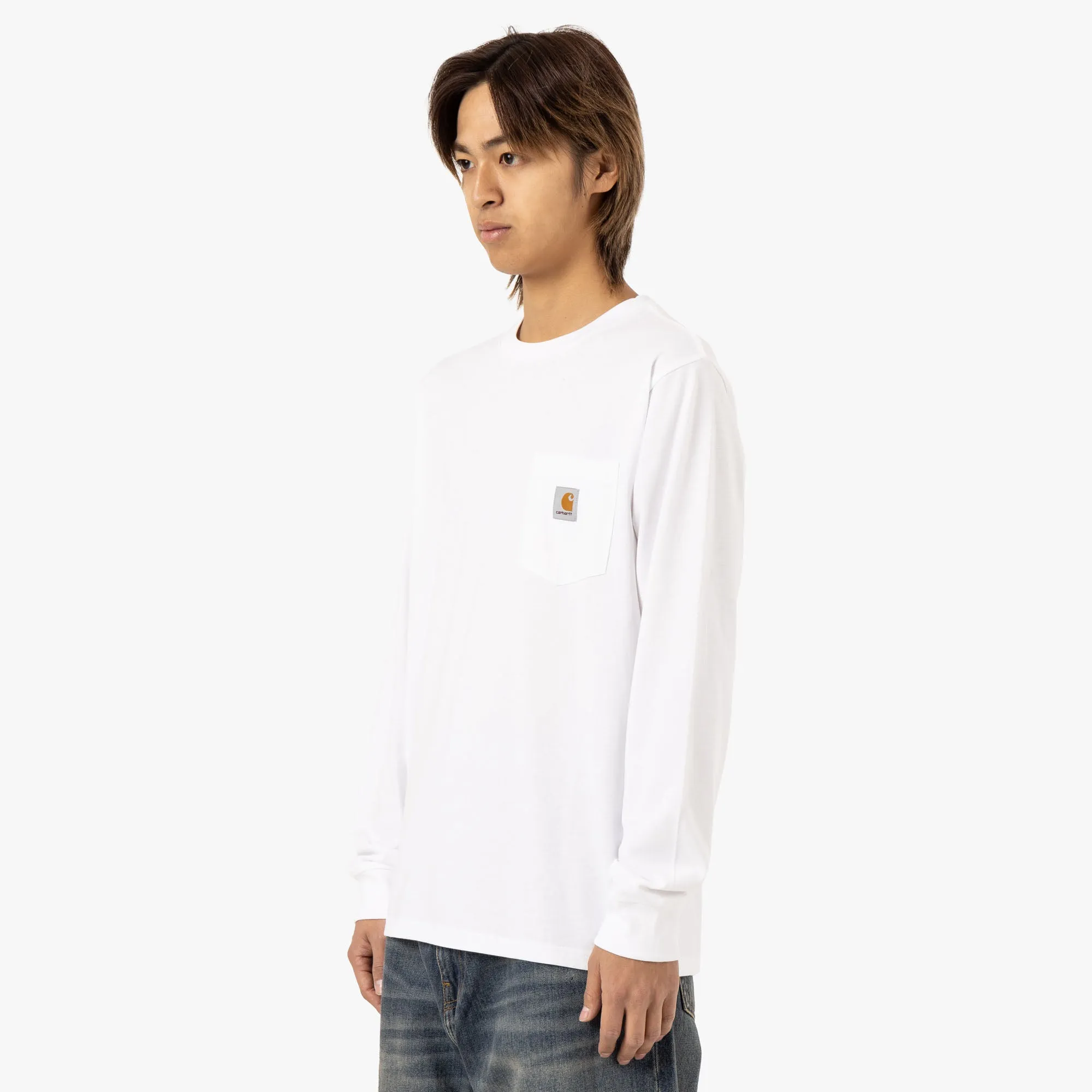 Carhartt WIP L/S Pocket T-Shirt Cotton Single Jersey / White
