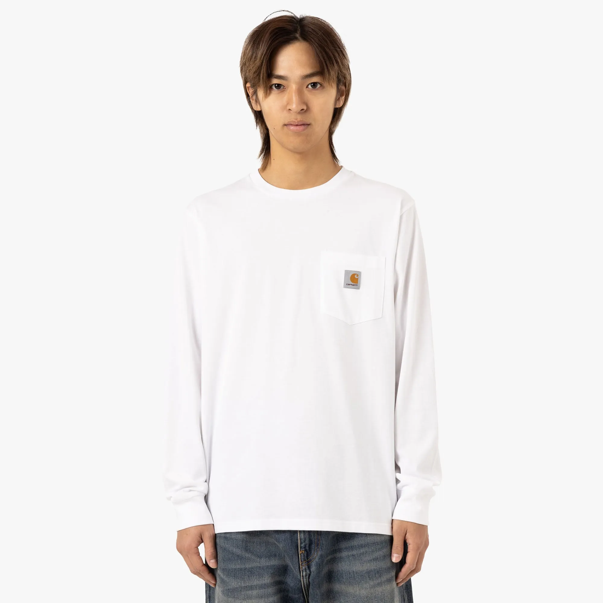 Carhartt WIP L/S Pocket T-Shirt Cotton Single Jersey / White