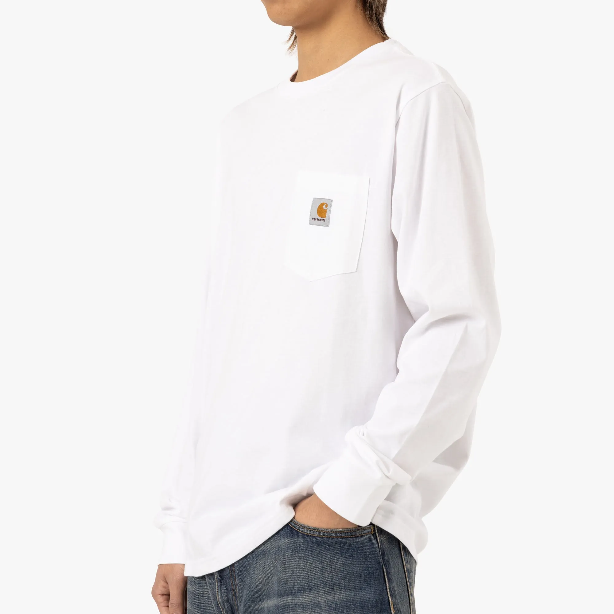 Carhartt WIP L/S Pocket T-Shirt Cotton Single Jersey / White