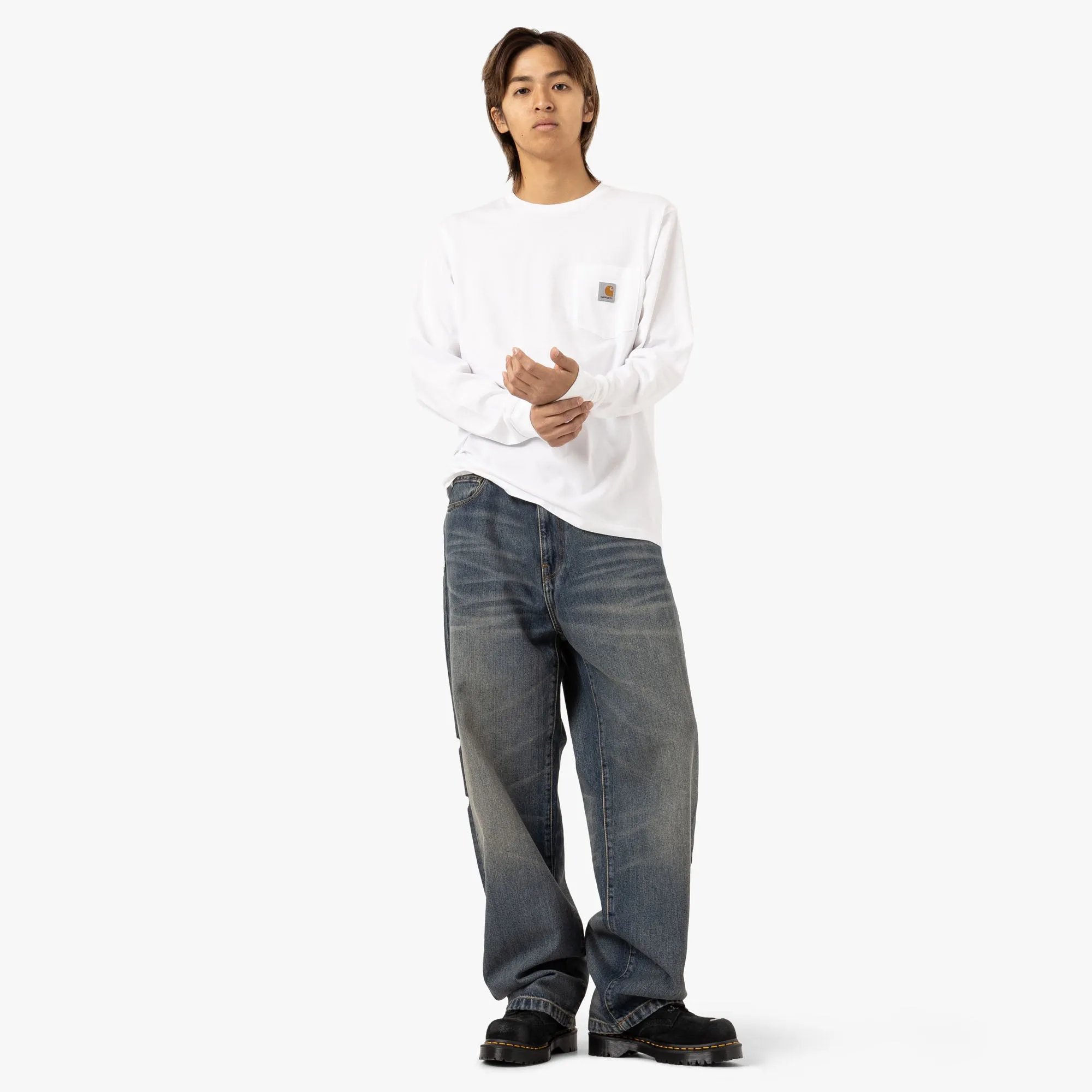 Carhartt WIP L/S Pocket T-Shirt Cotton Single Jersey / White