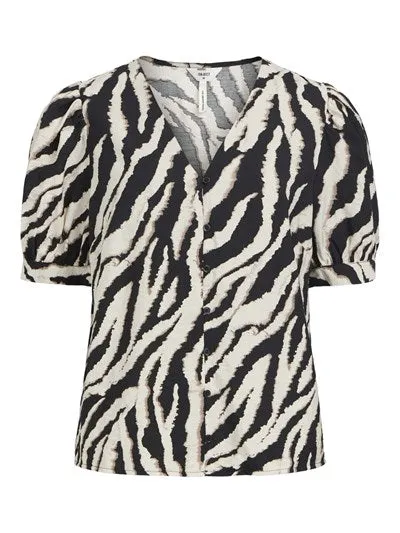 CEIRA V-NECK TOP (SANDSHELL/BLACK)