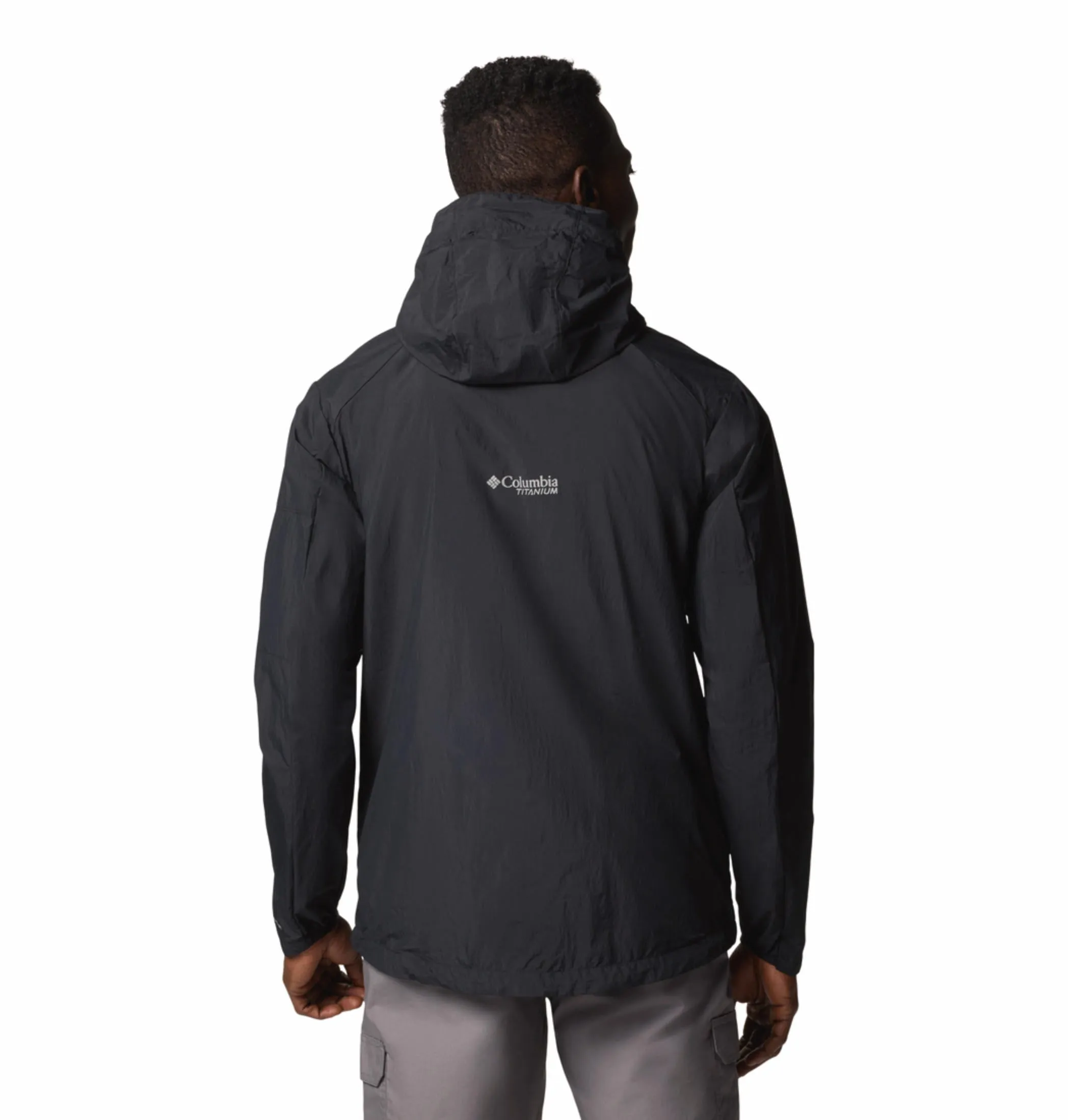 Columbia Men Black Omni-Shade Loop Trail II Windbreaker Jacket
