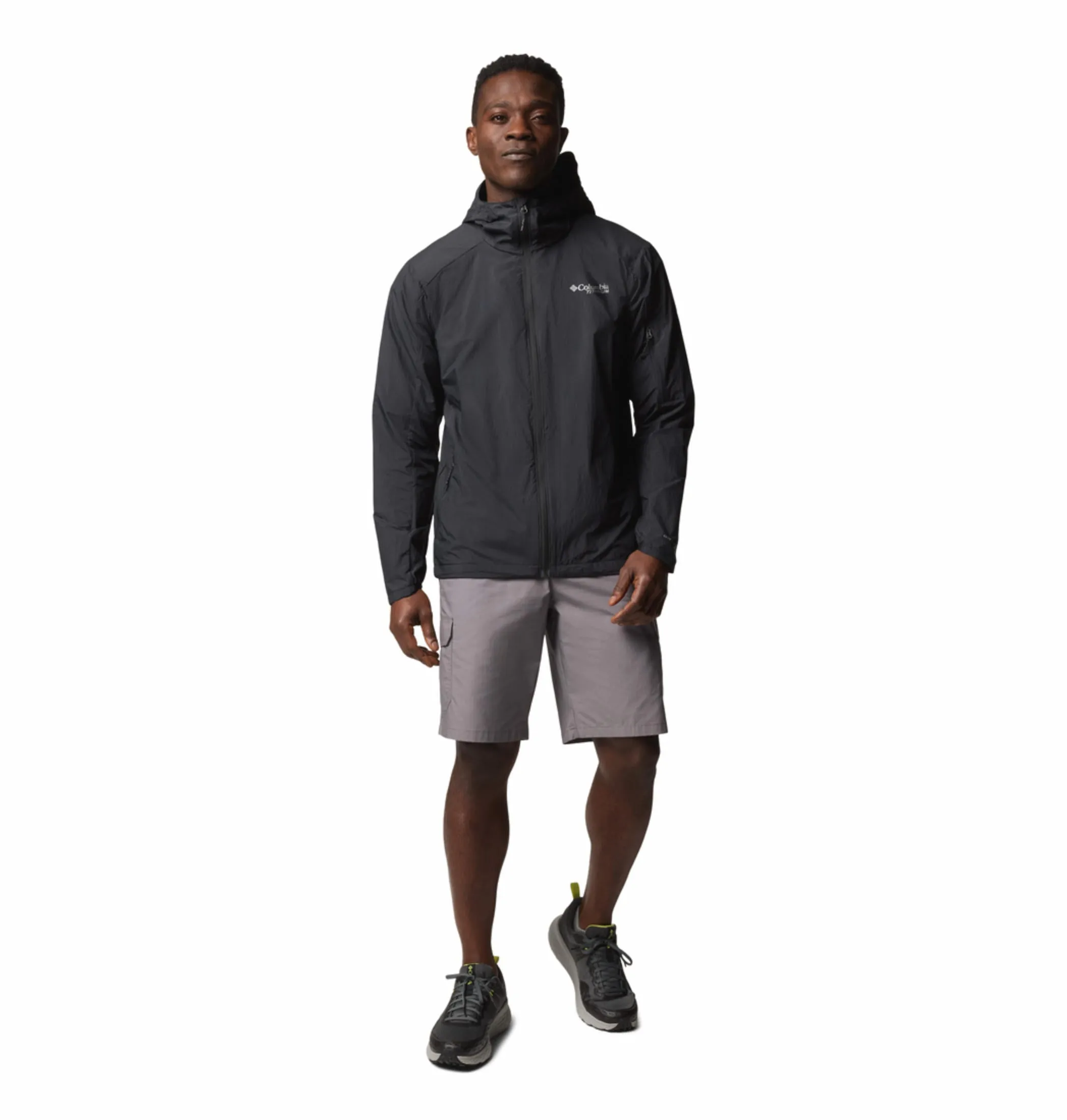 Columbia Men Black Omni-Shade Loop Trail II Windbreaker Jacket