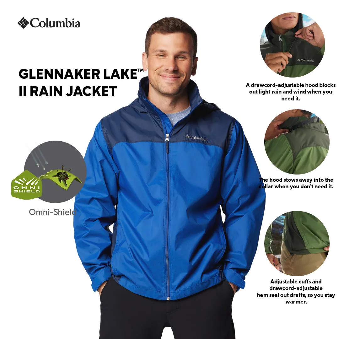 Columbia Men Blue Glennaker Lake II Rain Waterproof Rain Jacket