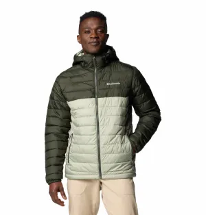 Columbia Men Green Omni-Heat Reflective Powder Lite II Hooded Jacket