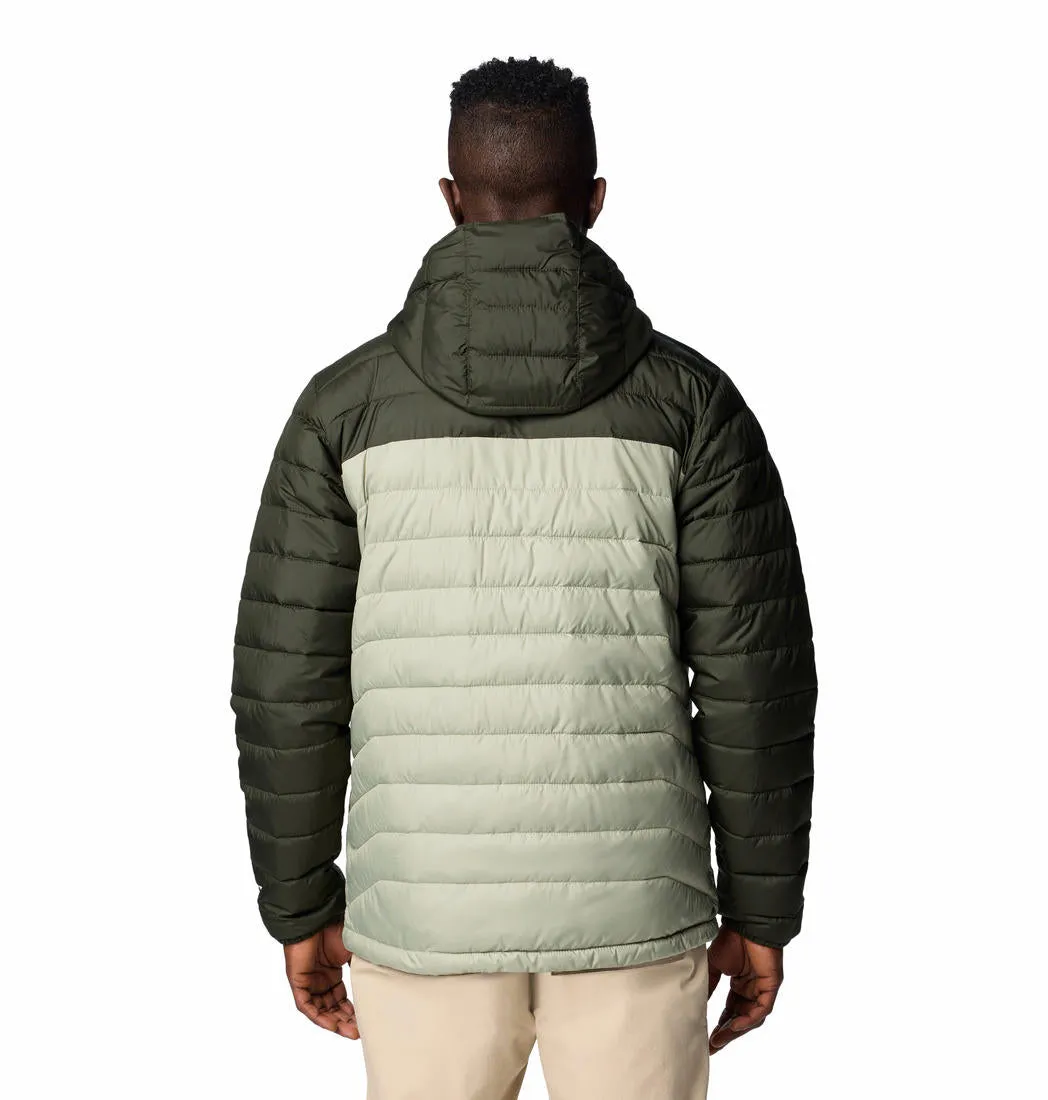 Columbia Men Green Omni-Heat Reflective Powder Lite II Hooded Jacket