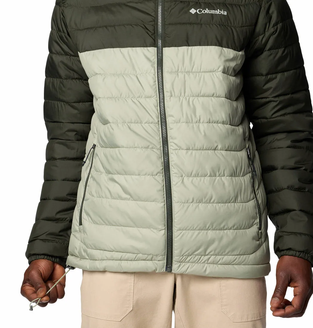 Columbia Men Green Omni-Heat Reflective Powder Lite II Hooded Jacket