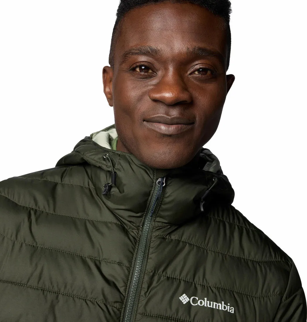 Columbia Men Green Omni-Heat Reflective Powder Lite II Hooded Jacket