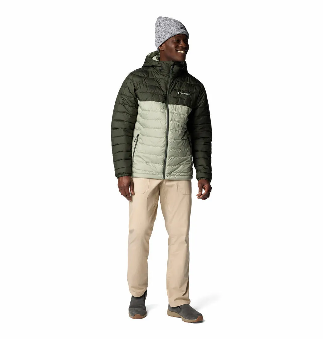 Columbia Men Green Omni-Heat Reflective Powder Lite II Hooded Jacket