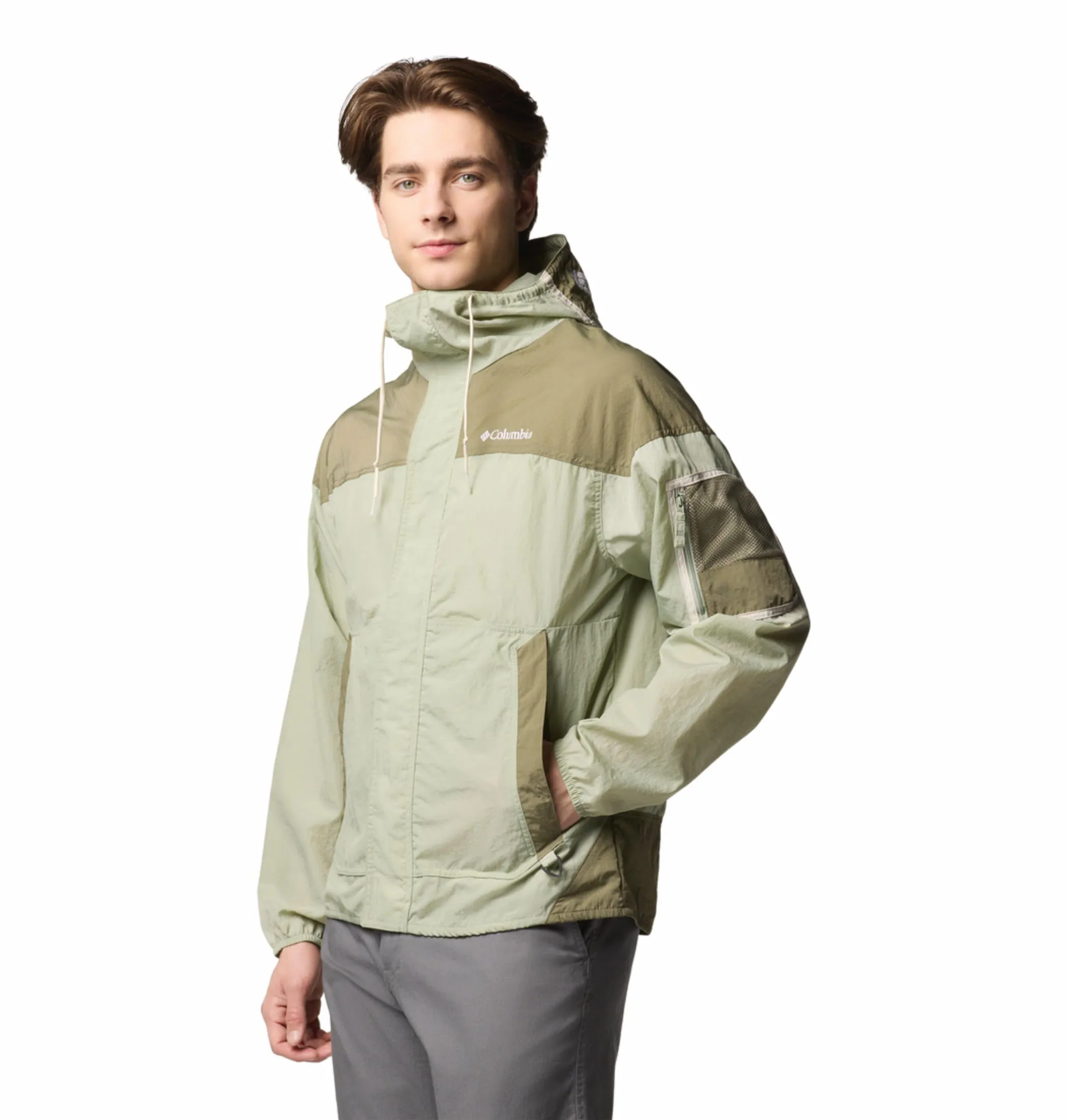 Columbia Men Green Omni-Shield Challenger II Windbreaker Jacket