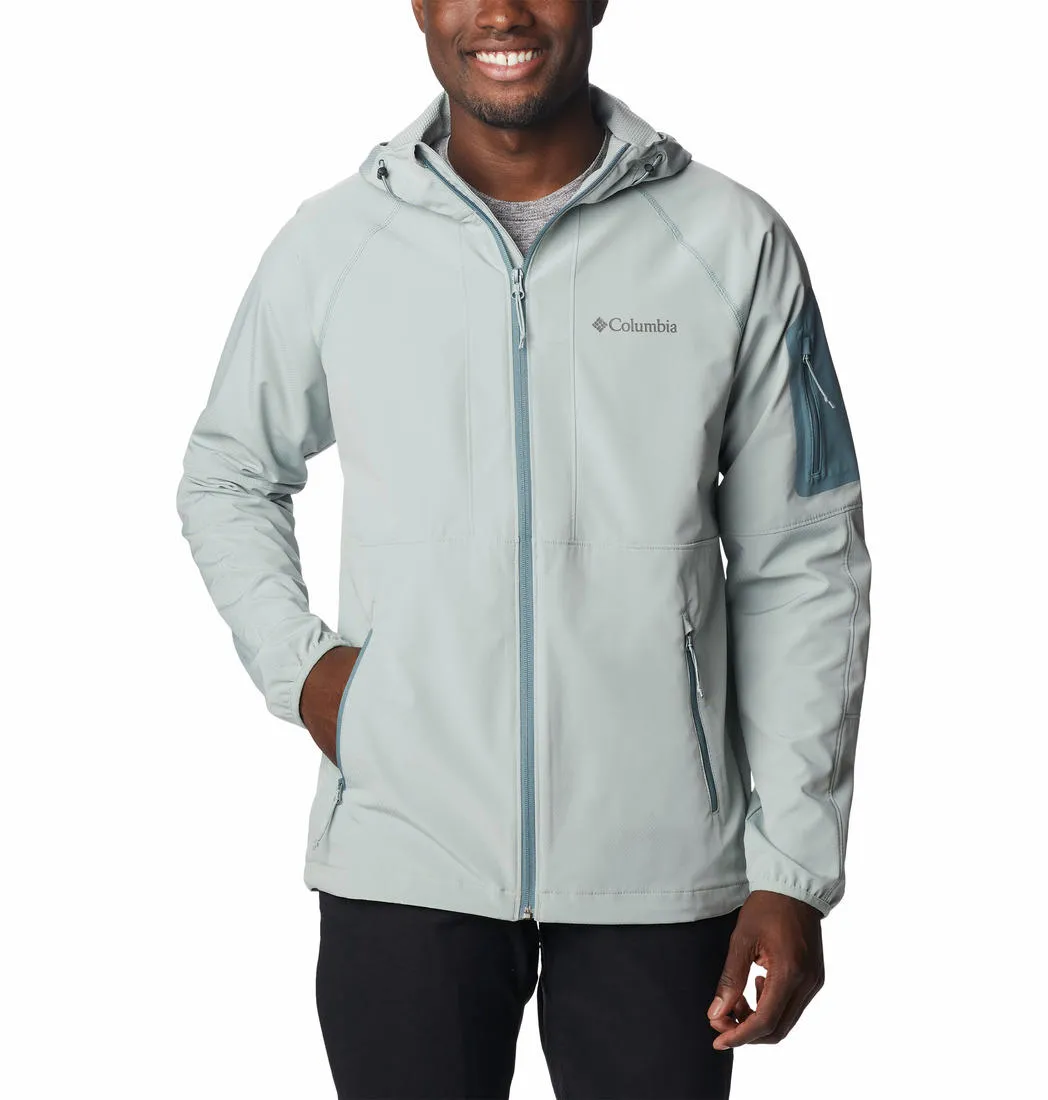 Columbia Men Green Omni-Shield Tall Heights Hooded Softshell Jacket