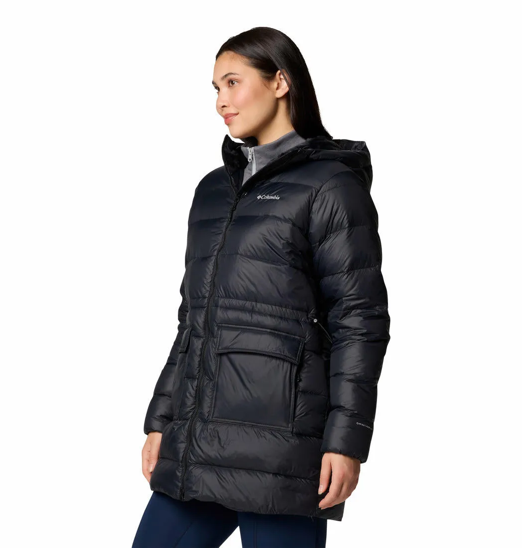 Columbia Women Black Omni-Heat Reflective Harmony Falls Mid Down Jacket