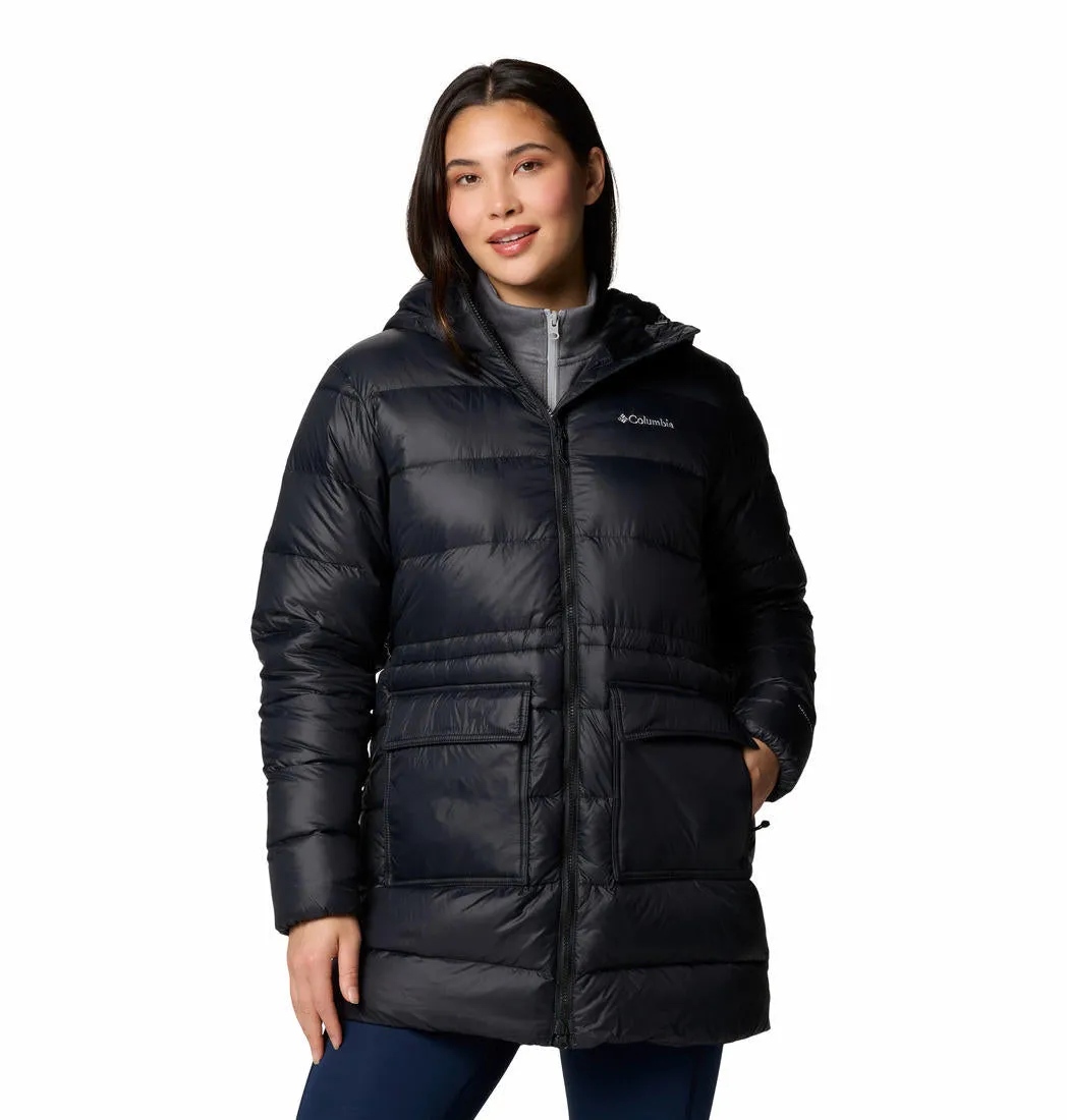 Columbia Women Black Omni-Heat Reflective Harmony Falls Mid Down Jacket