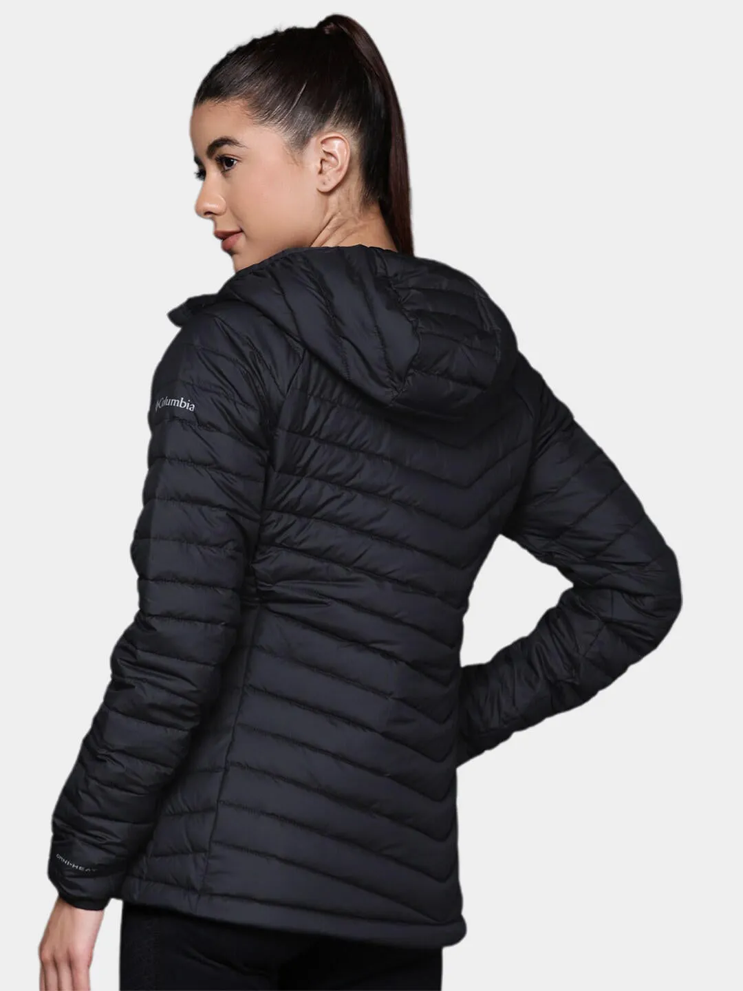 Columbia Women Black Omni-Heat Reflective Powder Lite Hooded Jacket