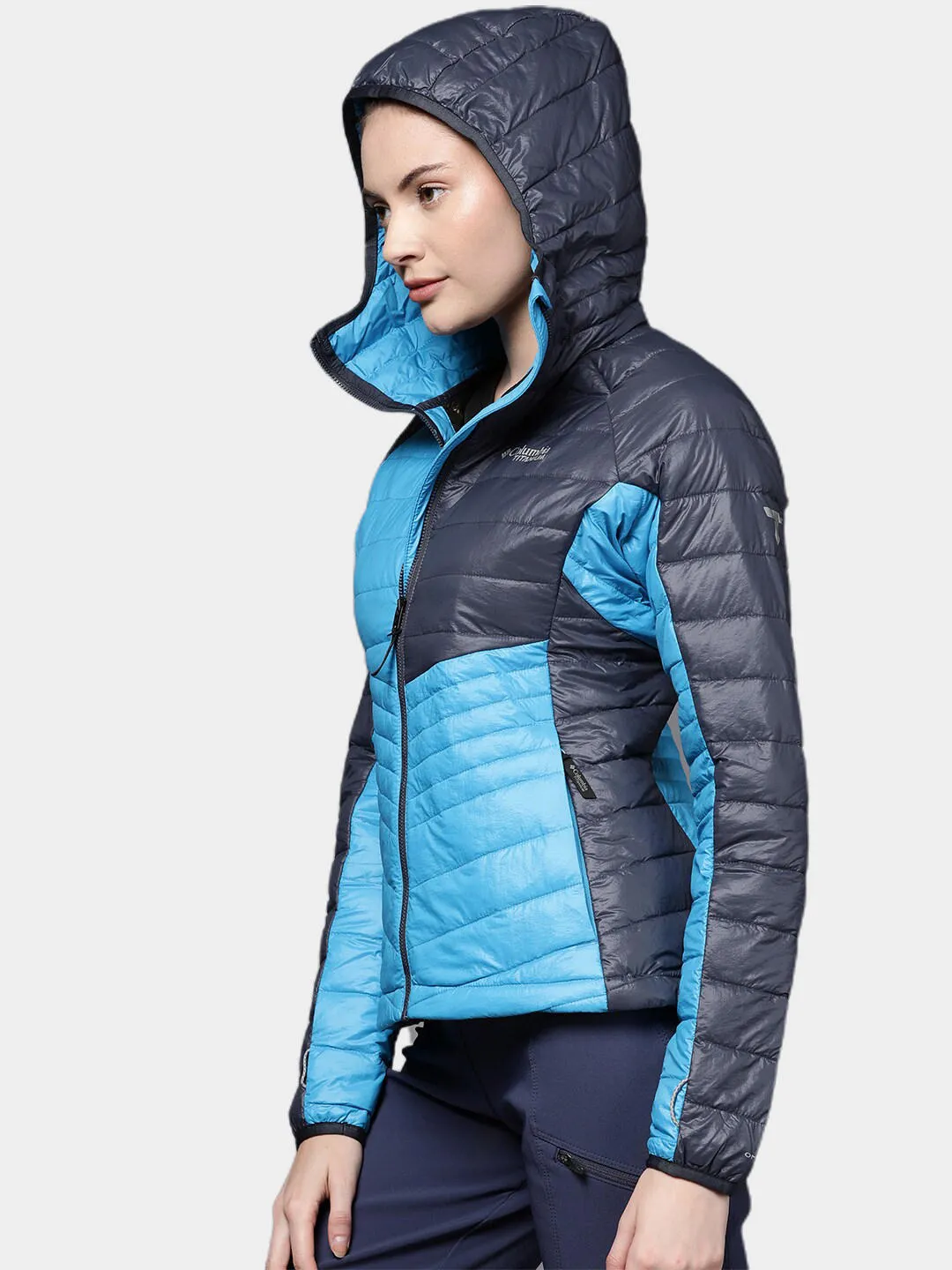 Columbia Women Blue Omni-Heat Infinity Platinum Peak Hooded Jacket