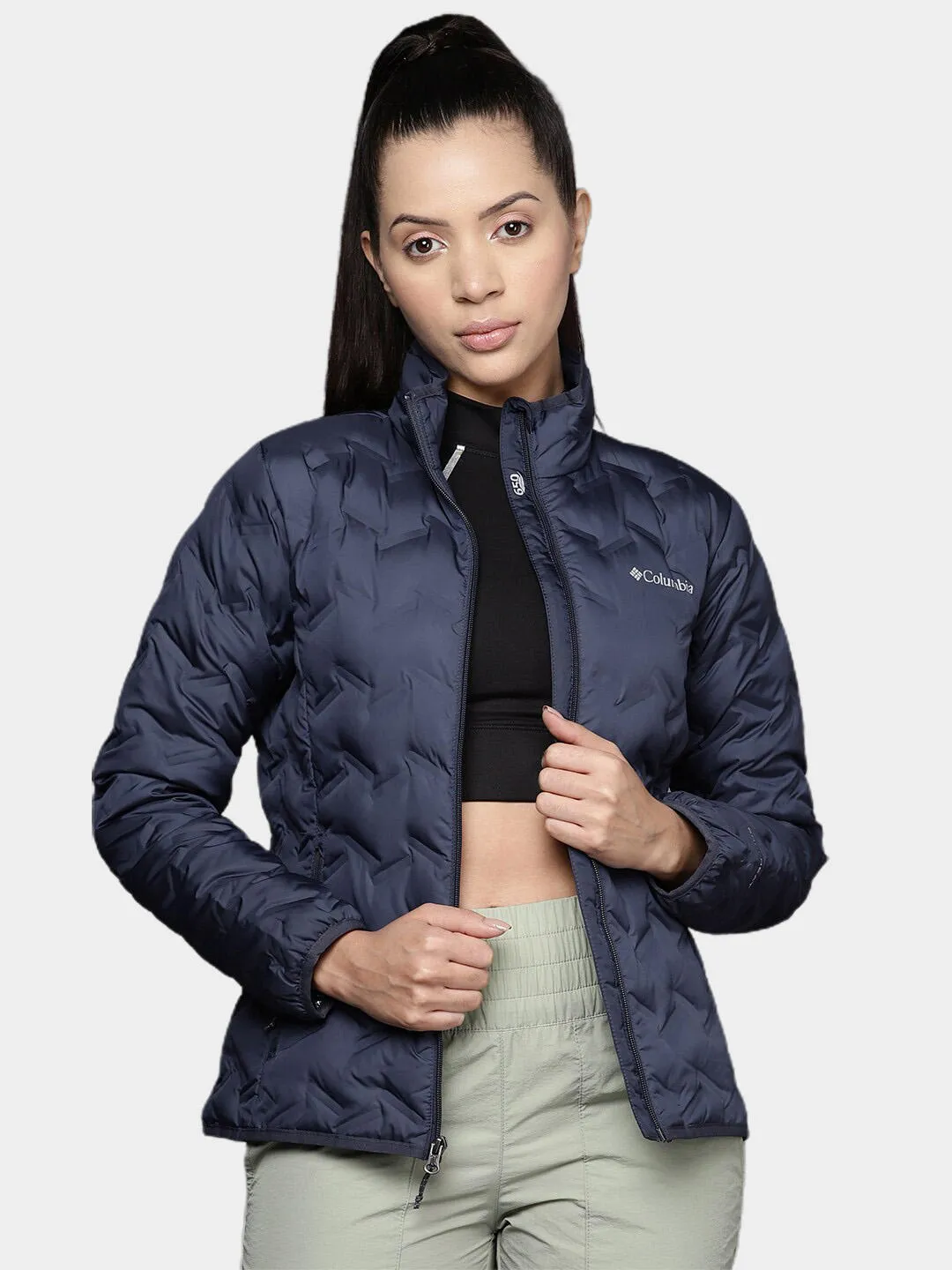 Columbia Women Navy Blue Omni-Heat Reflective Delta Ridge Down Jacket