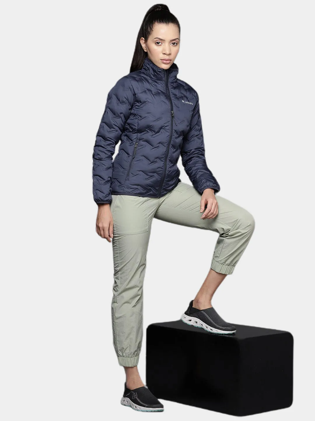 Columbia Women Navy Blue Omni-Heat Reflective Delta Ridge Down Jacket