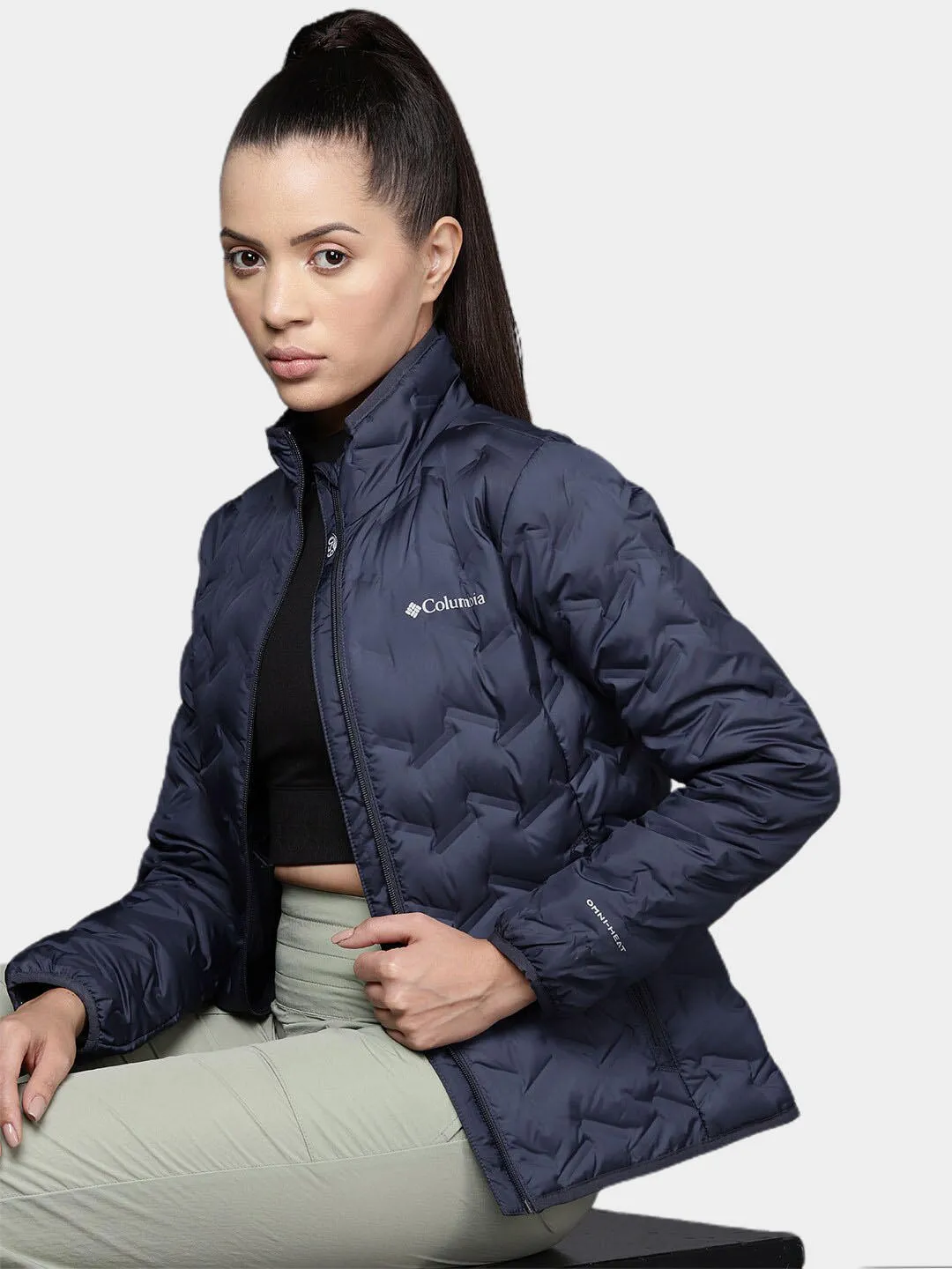 Columbia Women Navy Blue Omni-Heat Reflective Delta Ridge Down Jacket