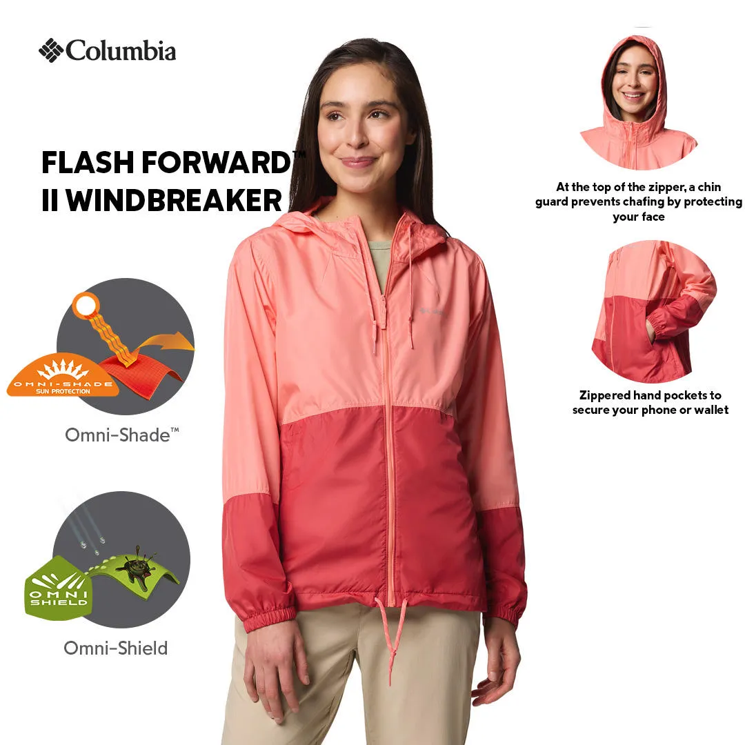 Columbia Women Pink Omni-Shade Flash Forward II Windbreaker Jacket