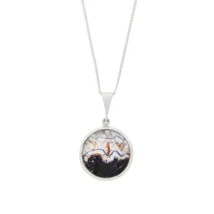 Derbyshire Blue John And Mother of Pearl Round Pendant And Chain