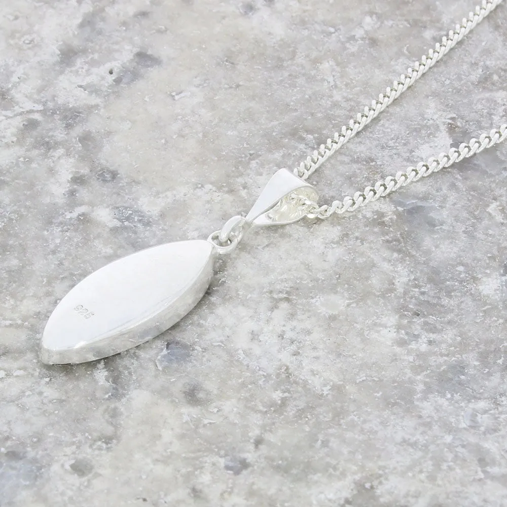 Derbyshire Blue John Small Marquise Pendant And Chain