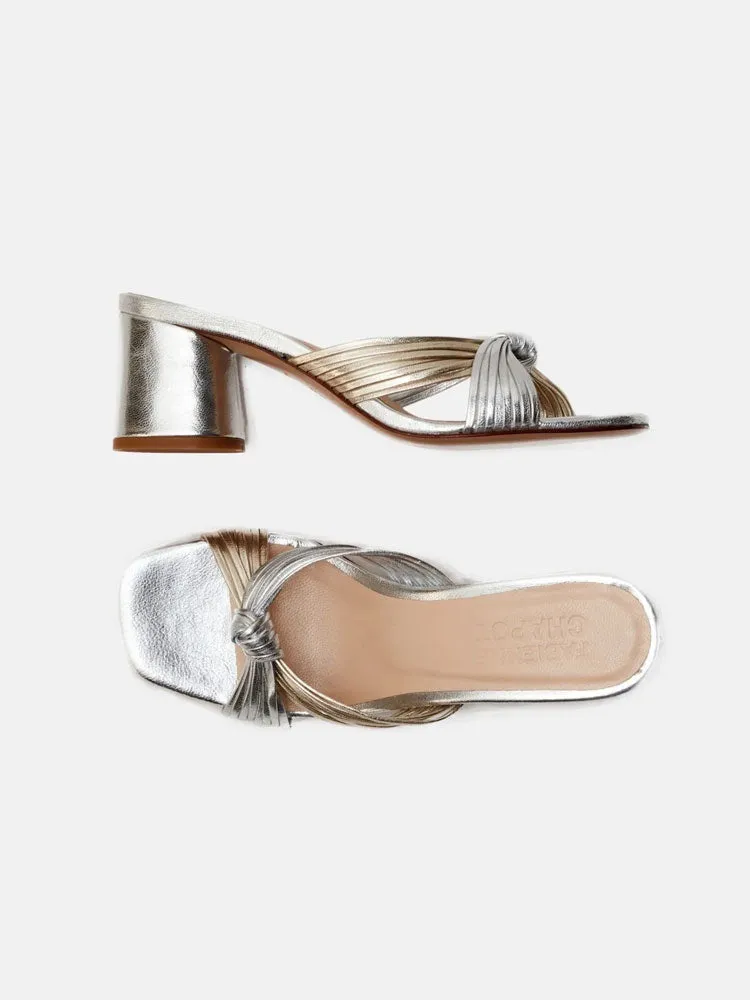 Fabienne Chapot Monica Knot Mule Gold & Silver