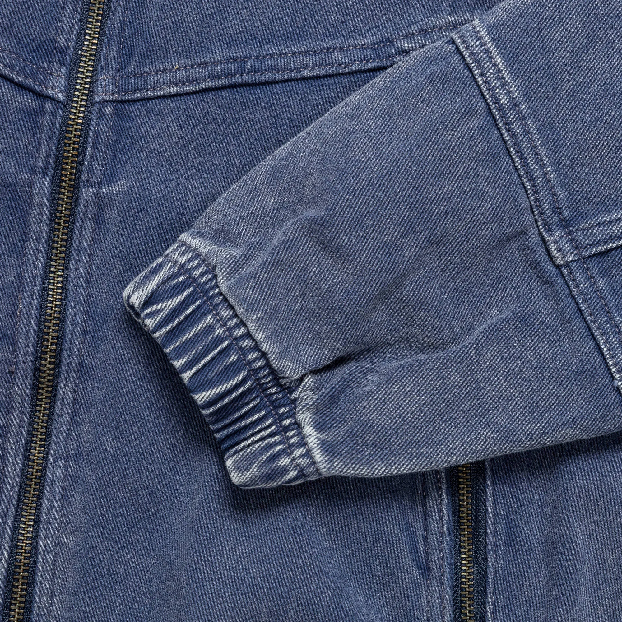Faded Zip-Up Blouson - Blue