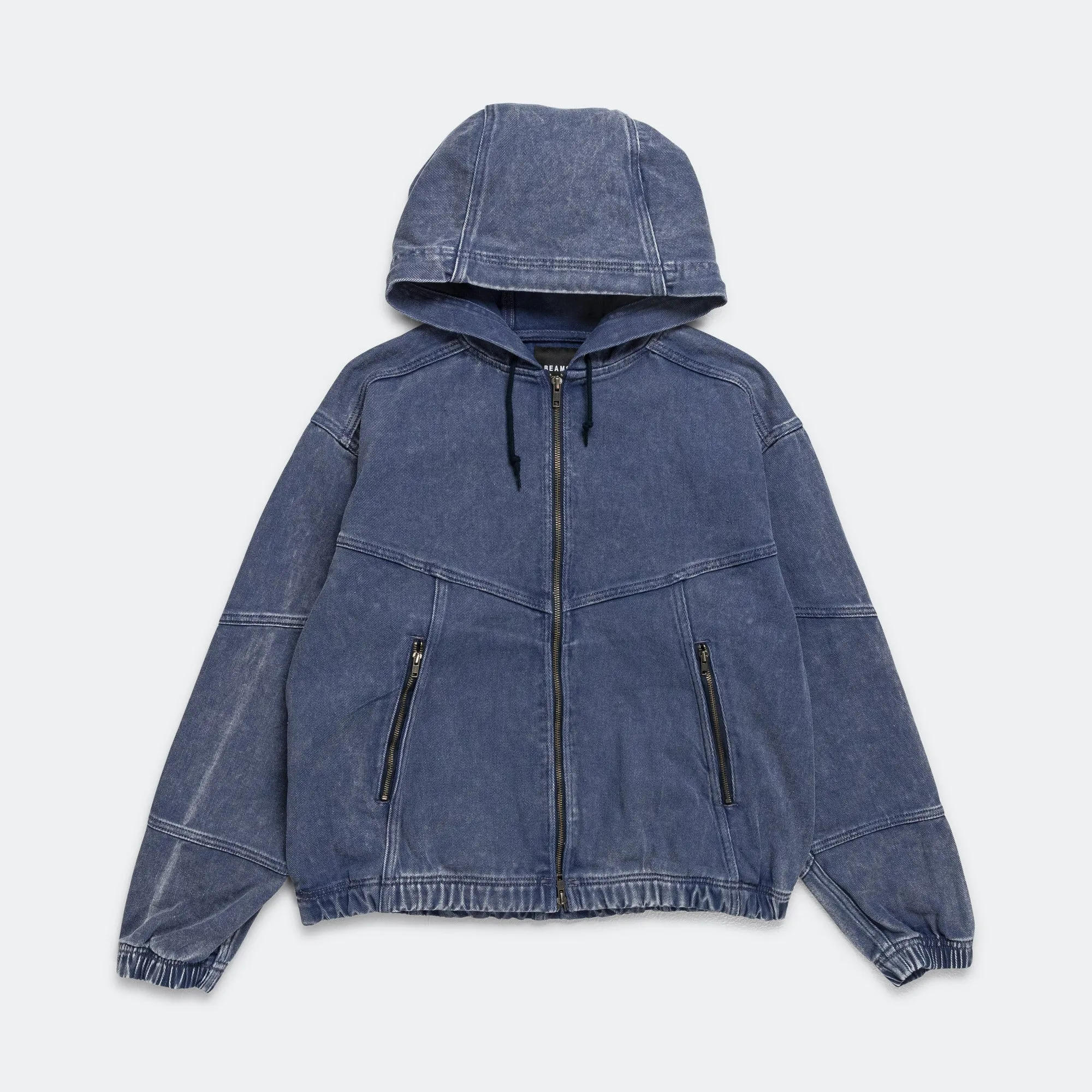 Faded Zip-Up Blouson - Blue
