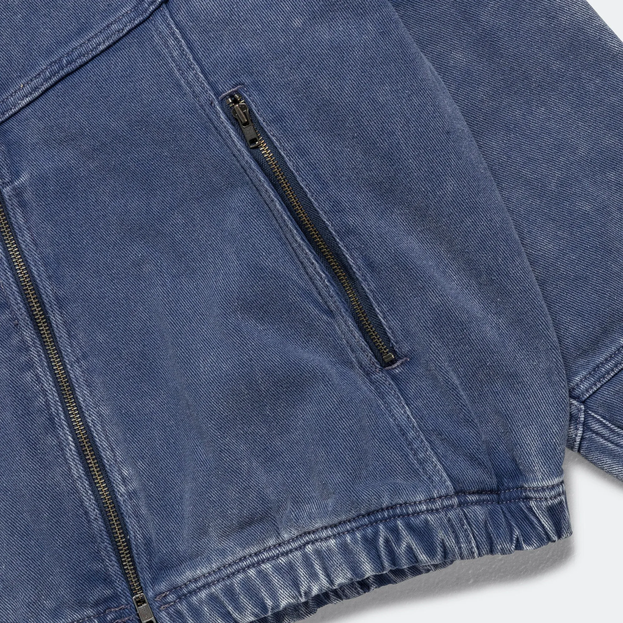 Faded Zip-Up Blouson - Blue