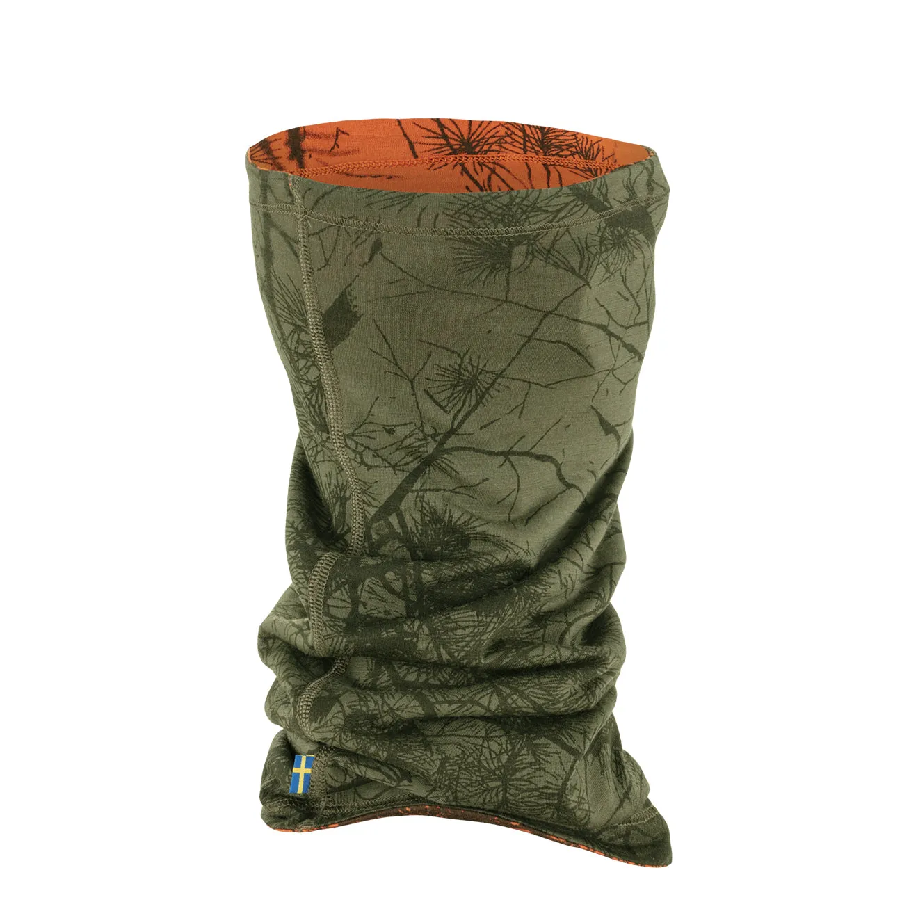 Fjallraven Lappland Neck Gaiter Green Camo / Orange Multi Camo