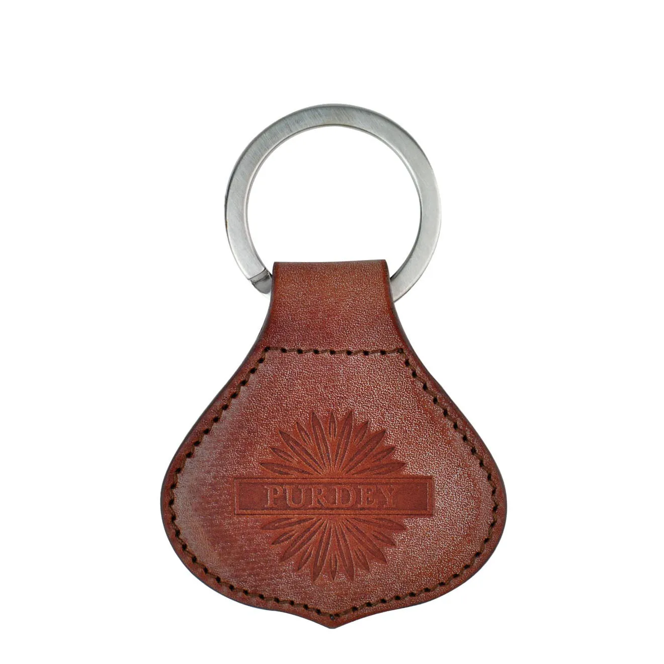 James Purdey Oak Bark Leather Crown Keyring Purdey Havana