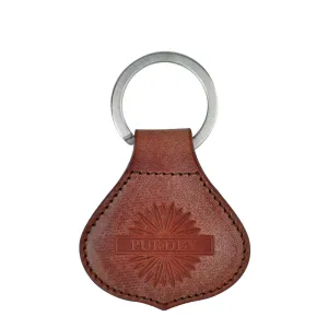 James Purdey Oak Bark Leather Crown Keyring Purdey Havana