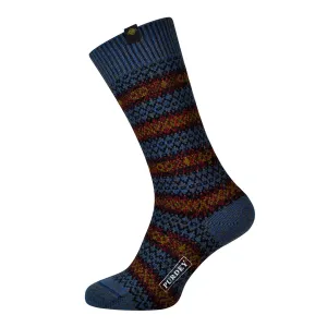 James Purdey Short Pattern Sock Petrol Blue