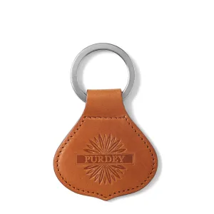 James Purdey Vegetable Tanned Leather Crown Keyring London Tan