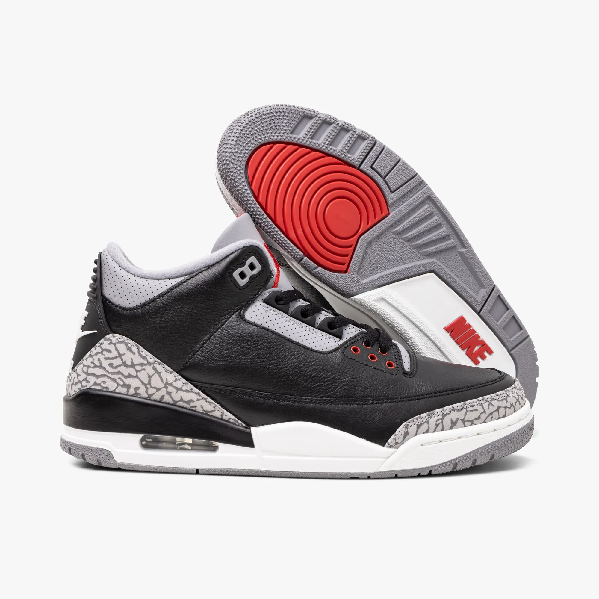 Jordan 3 Retro Black / Fire Red - Cement Grey