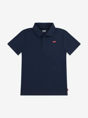 Levi's Boys Back Neck Tape Polo Shirt in Navy